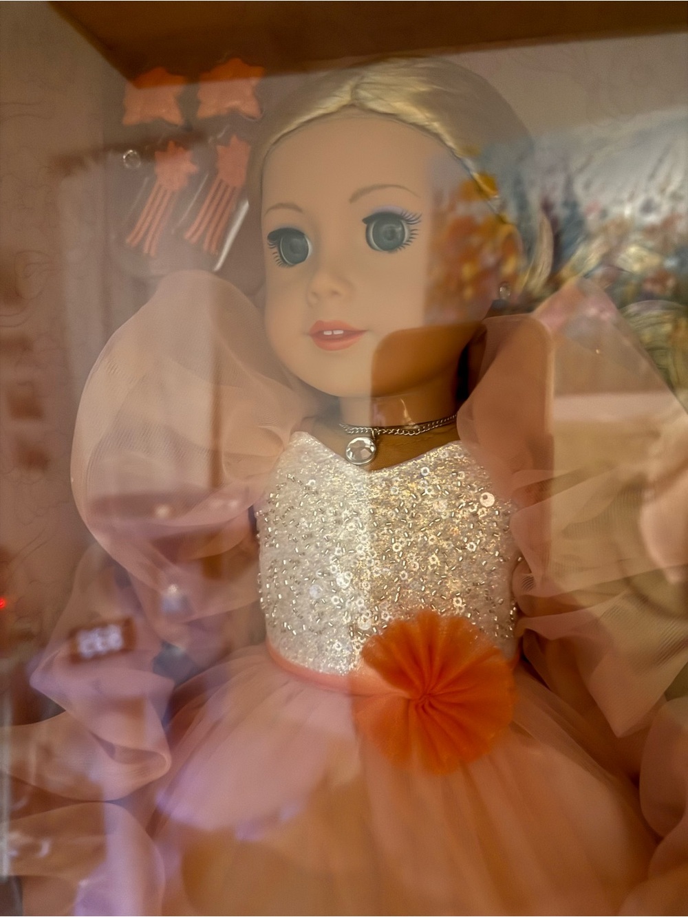 American Girl Peaches and Cream Party Doll in Pink Peach Gown - Picture 2 of 3